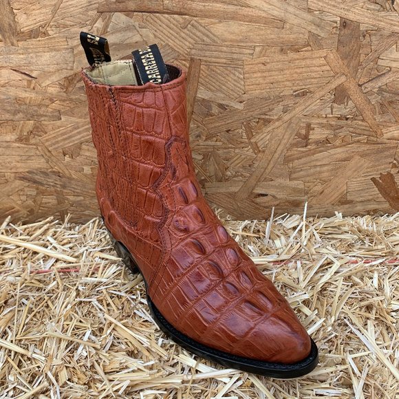 Men\'s Wéstern Vaquero Half boot Crocodile Print Leather Botin cognac Cocodrilo main image 6